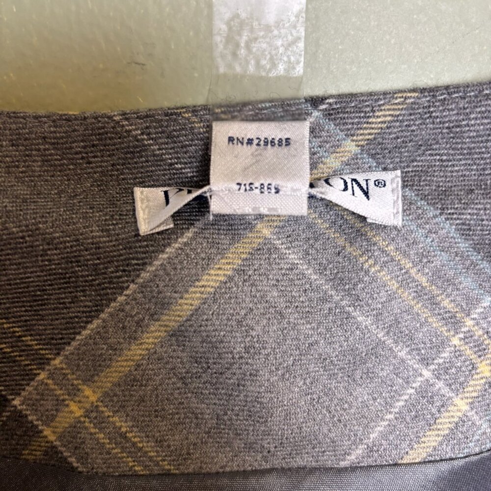 Pendleton Gray Plaid A-Line Skirt with Waist Tie - Picture 8 of 12